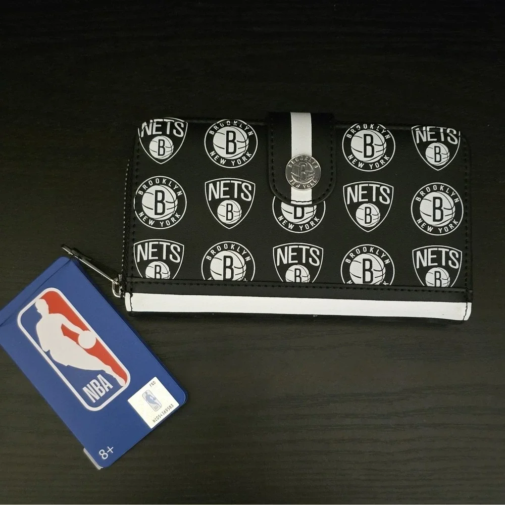 Loungefly Brooklyn Nets NBA Wallet Black White Basketball Official Licensed